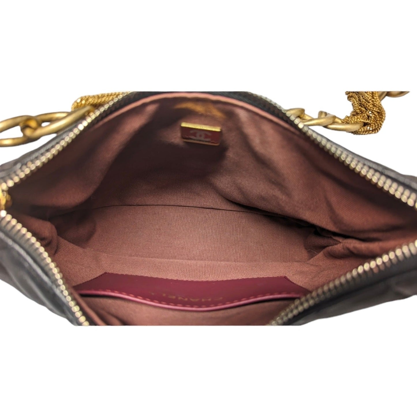 Chanel 23A Lambskin Quilted CC Chain Hobo Black