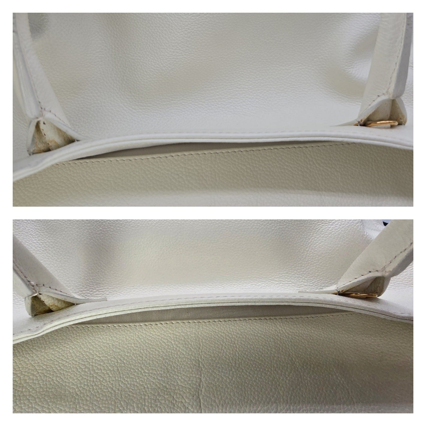 Chanel Vintage Calfskin Cerf Executive Shopper Tote White