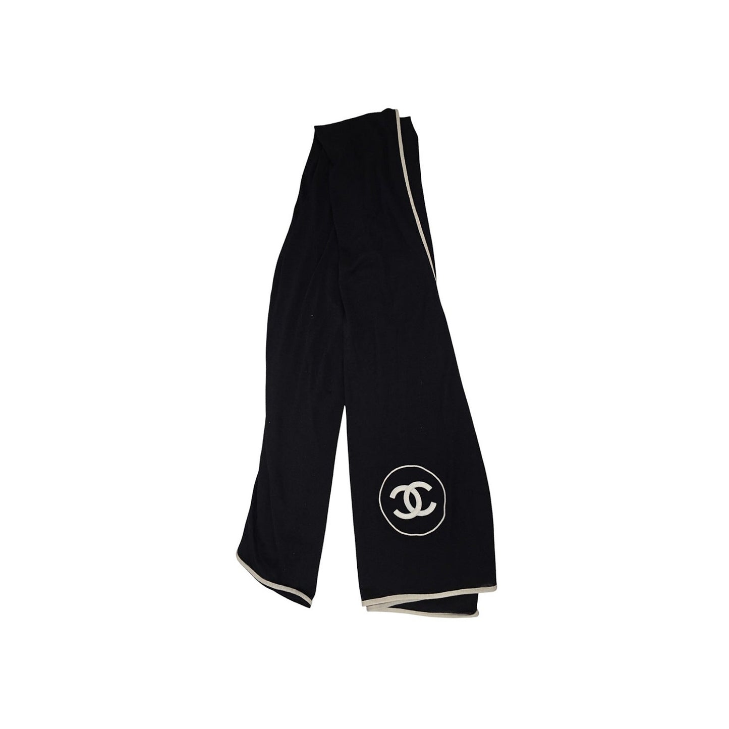Chanel CC Logo Cashmere Silk Scarf