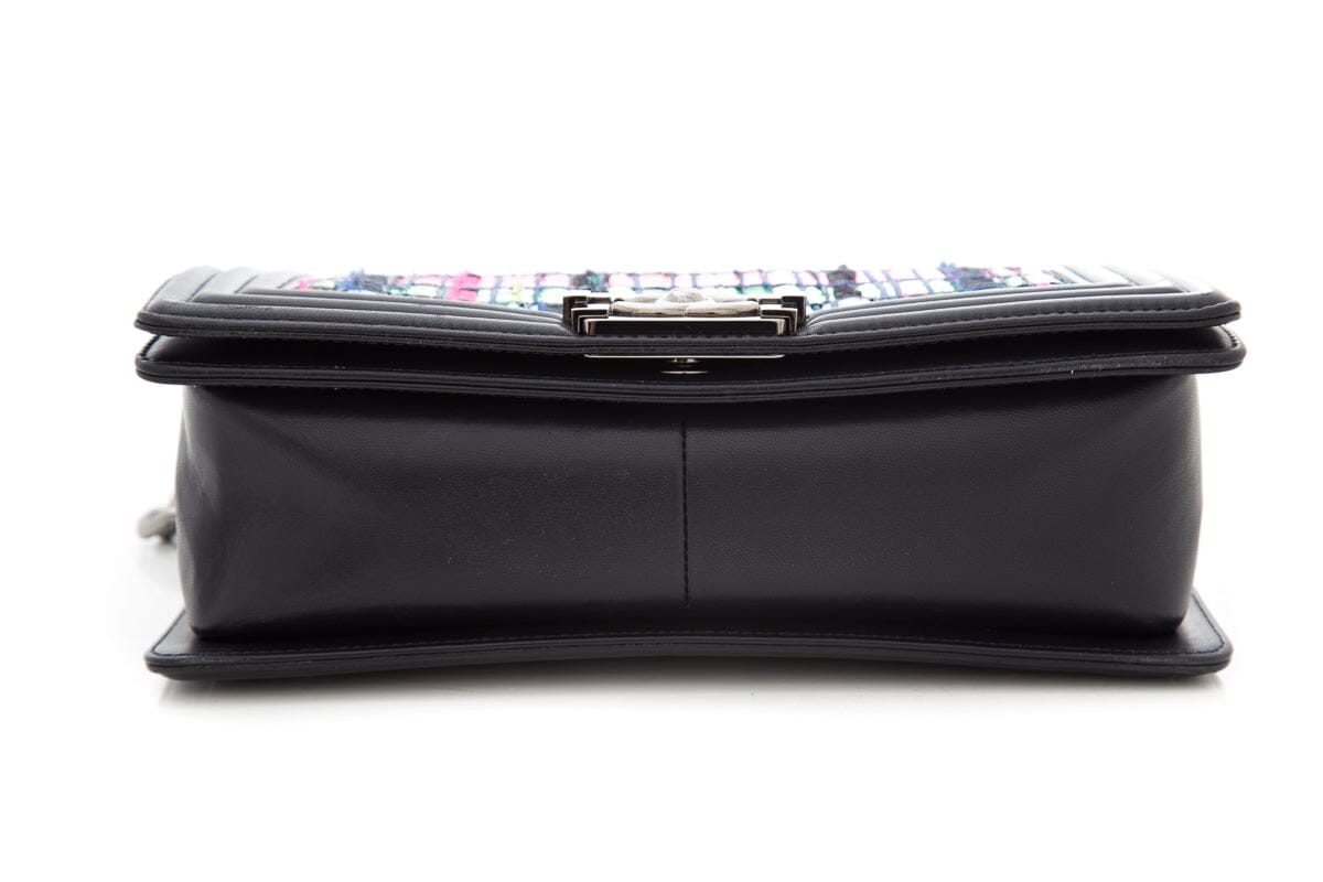 Chanel Navy Lambskin & Pink Multi Media Detail Medium Boybag