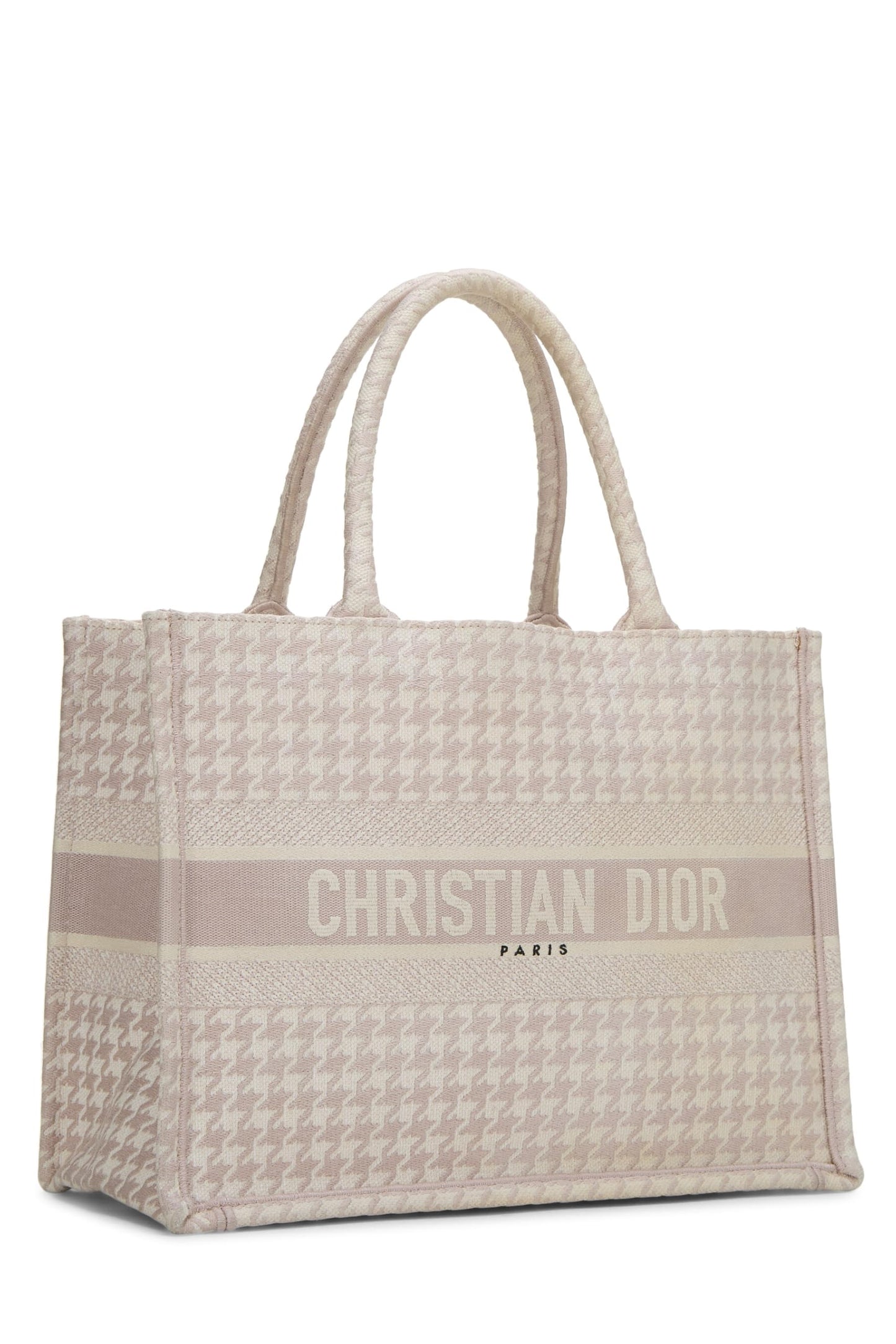 Dior, Pink Canvas Houndstooth Book Tote Medium, Pink