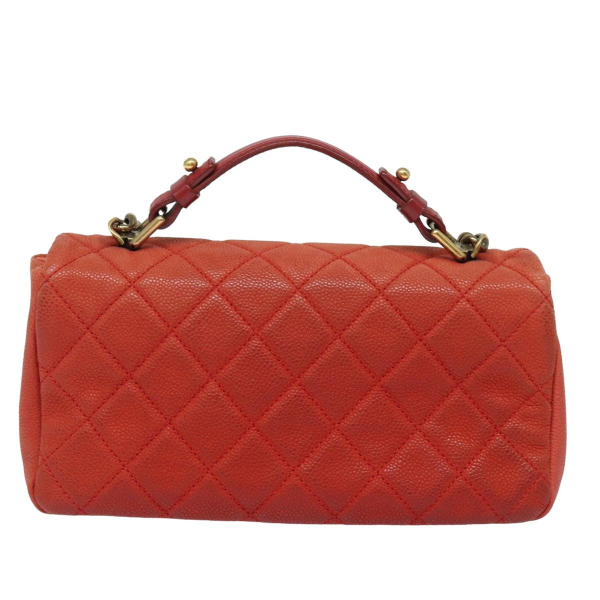 CHANEL Matelasse Shoulder Bag Caviar Skin Beige CC 82249A