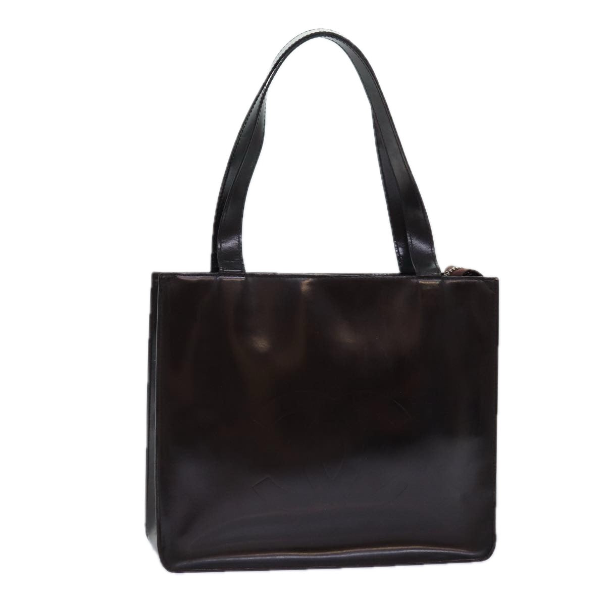 CHANEL COCO Mark Hand Bag Enamel Brown CC 83416