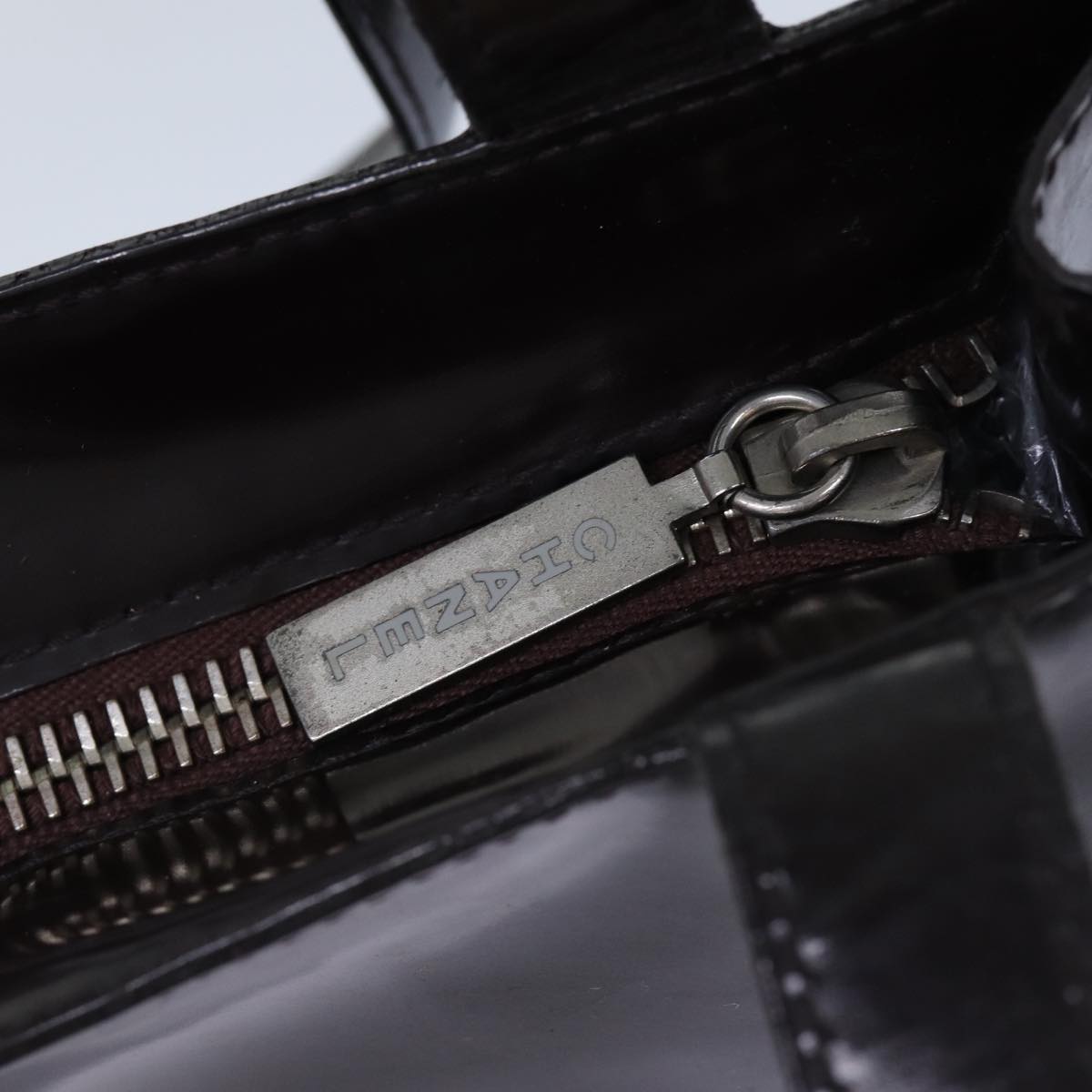 CHANEL COCO Mark Hand Bag Enamel Brown CC 83416