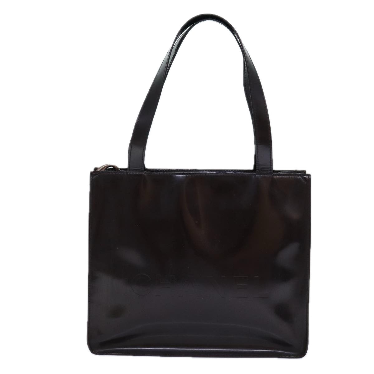 CHANEL COCO Mark Hand Bag Enamel Brown CC 83416