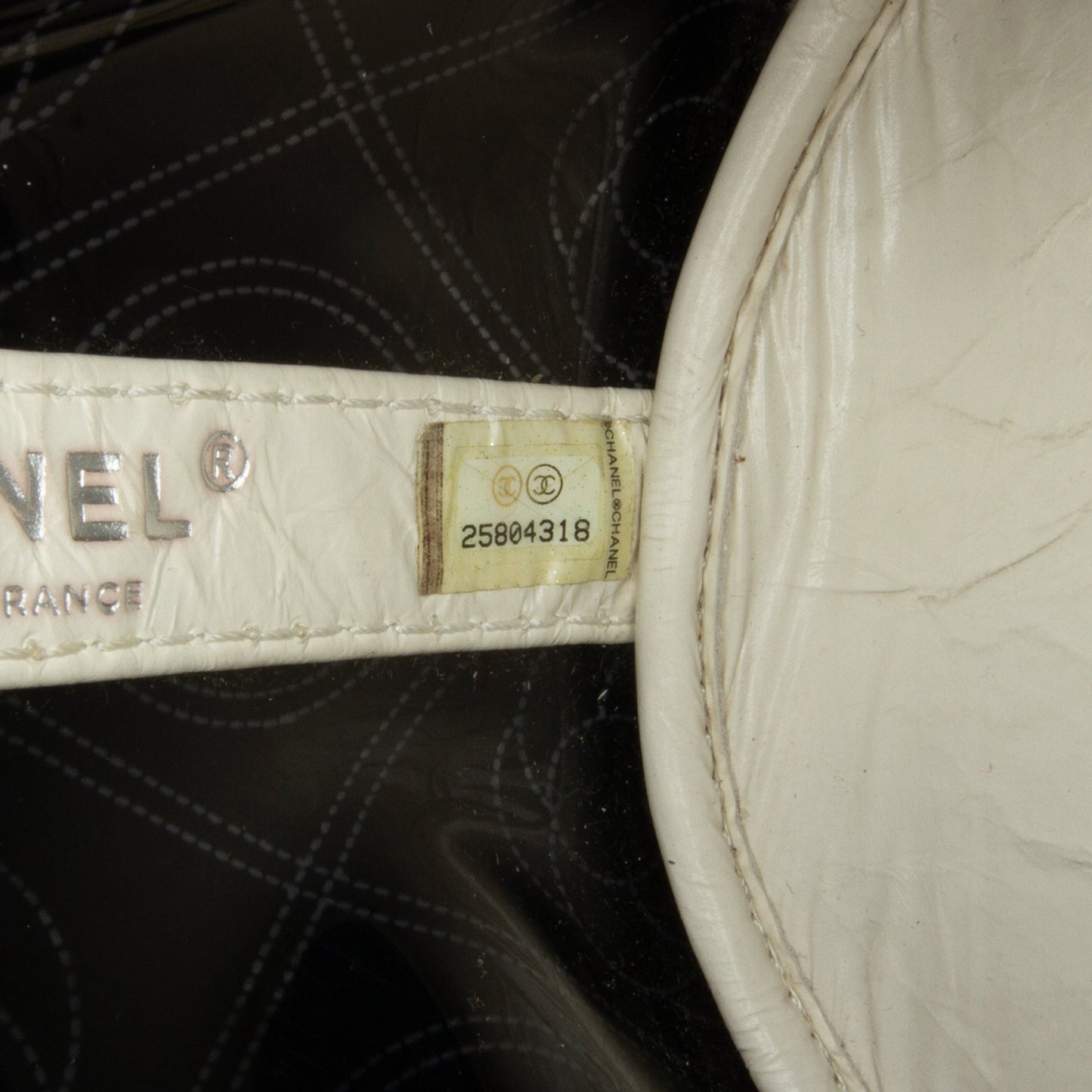 Chanel Sac Crumpled Calfskin PVC Camellia Bucket