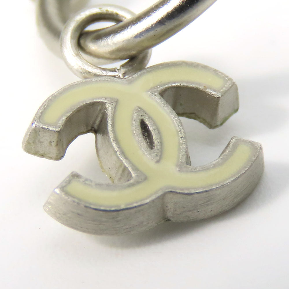 Chanel Coco Mark Metal White Earrings