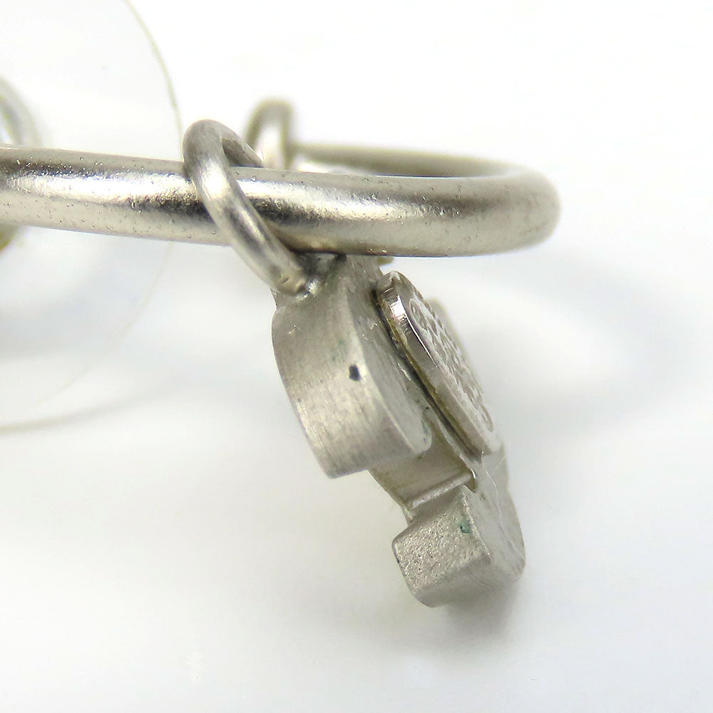 Chanel Coco Mark Metal White Earrings