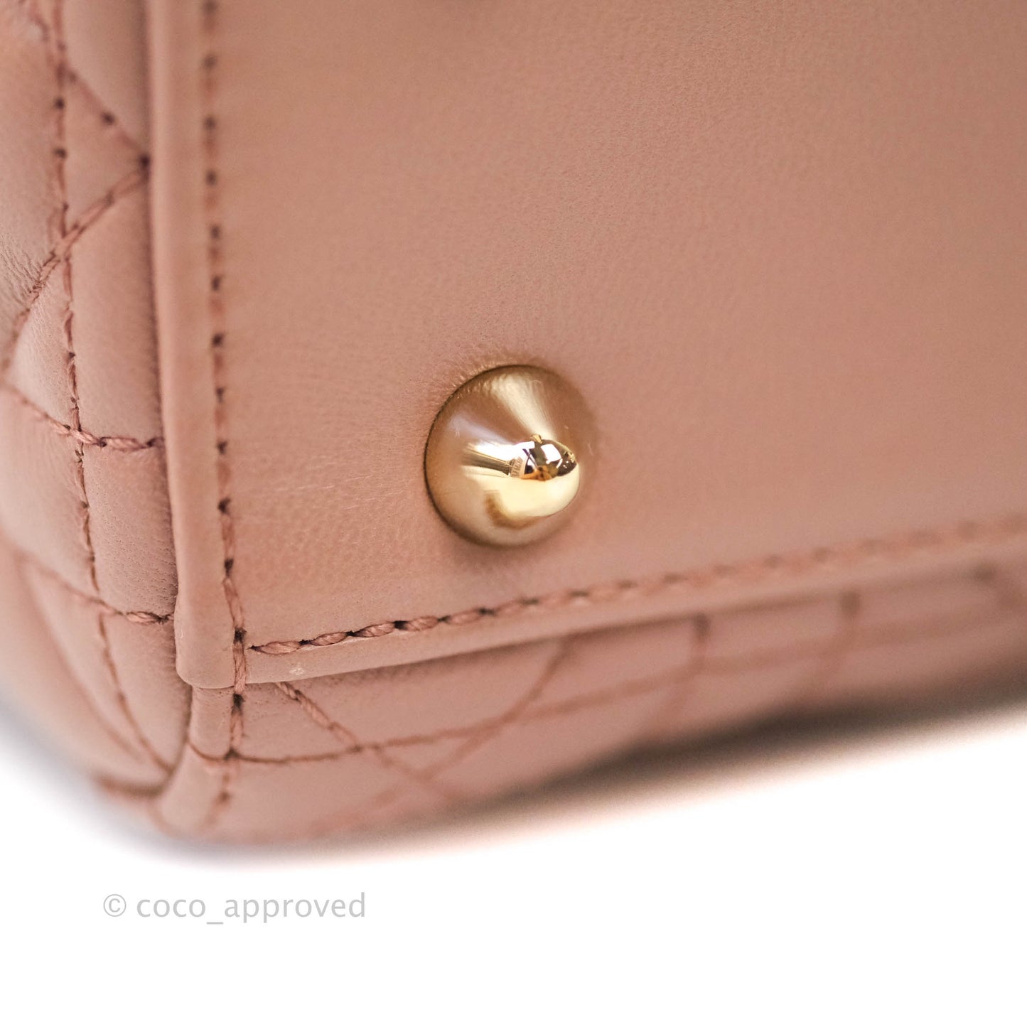 Christian Dior Lambskin My ABCDior Lady Dior Dark Beige Gold Hardware
