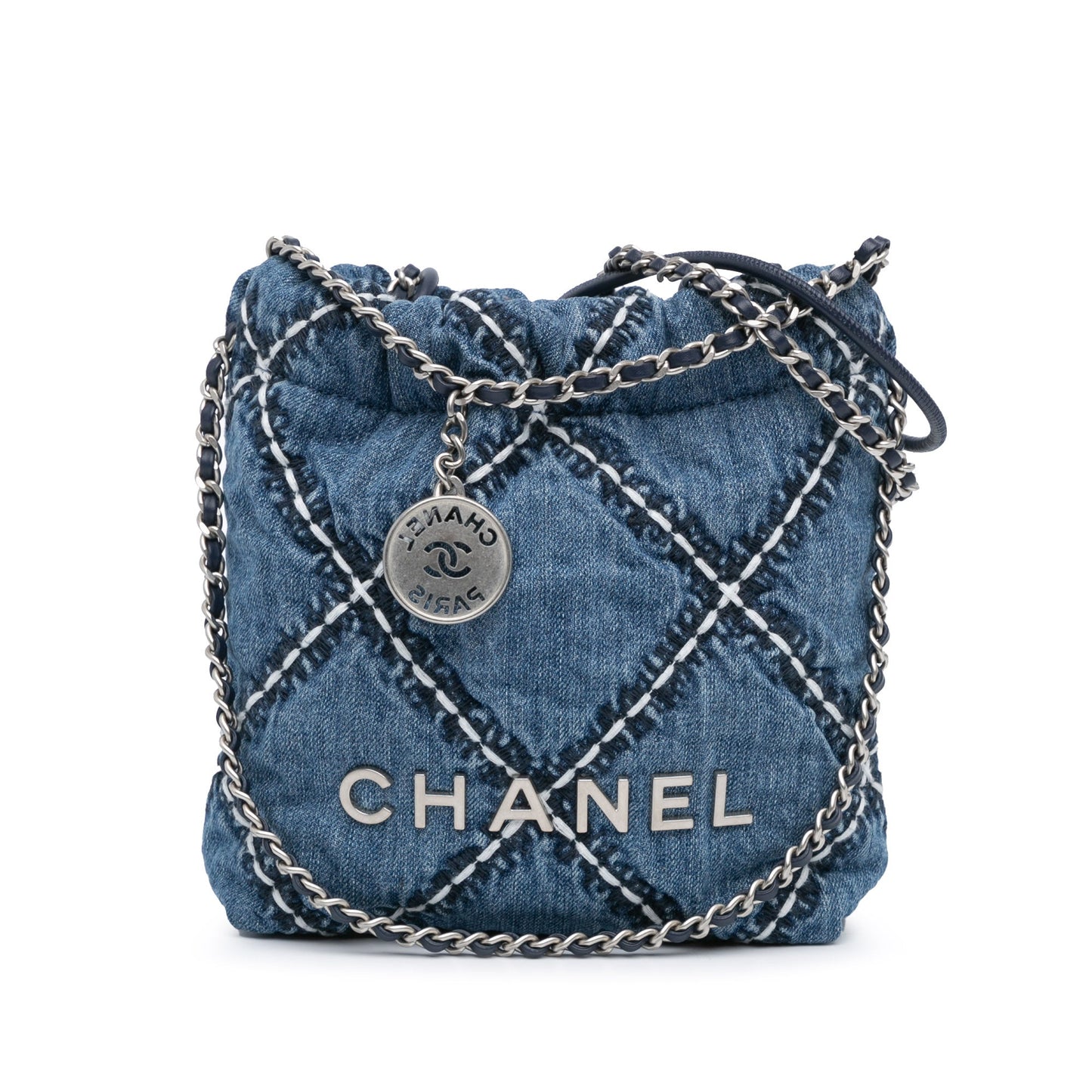 Chanel Sac Mini Denim Stitched 22 Satchel