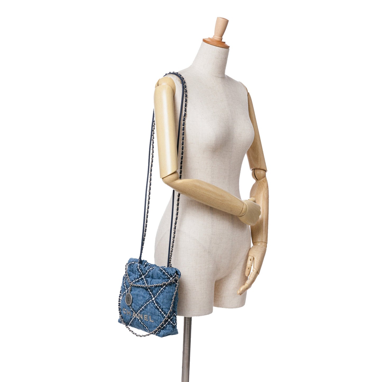 Chanel Sac Mini Denim Stitched 22 Satchel