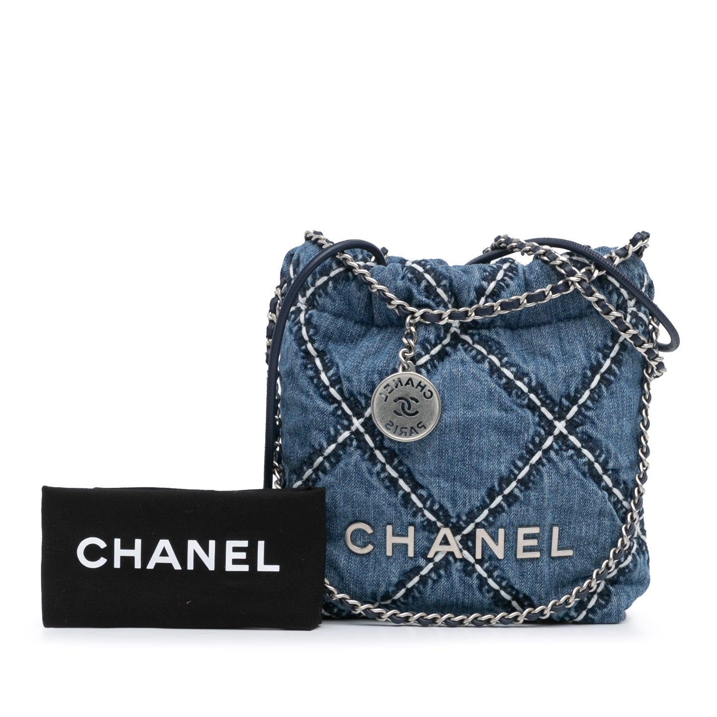 Chanel Sac Mini Denim Stitched 22 Satchel