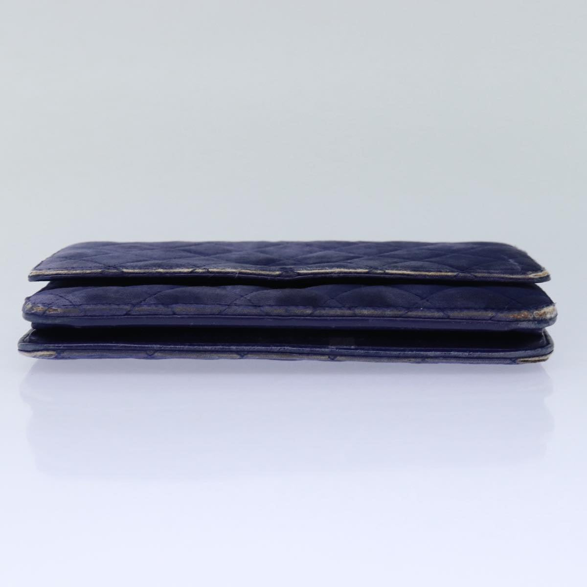 CHANEL Chain Shoulder Bag Moquette Navy CC 84139