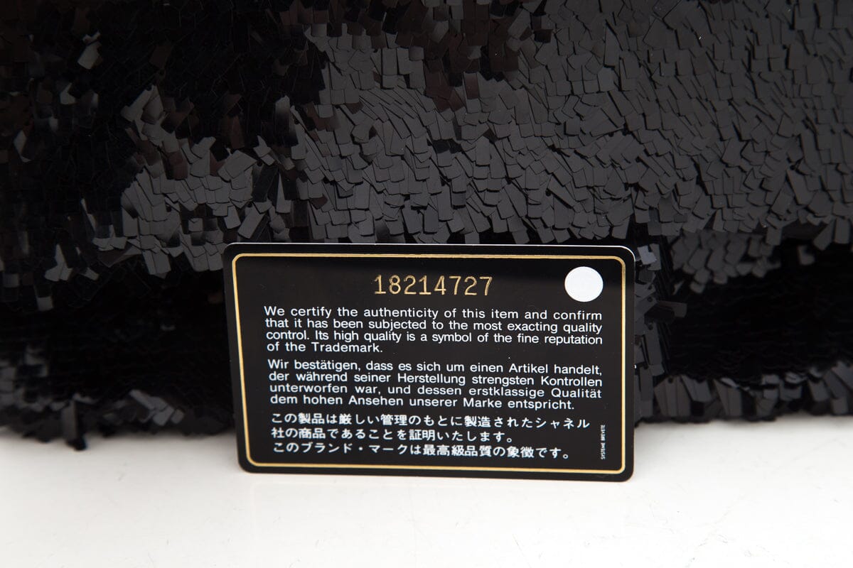 Chanel Black Sequin 2013/14 Single Flap Handbag