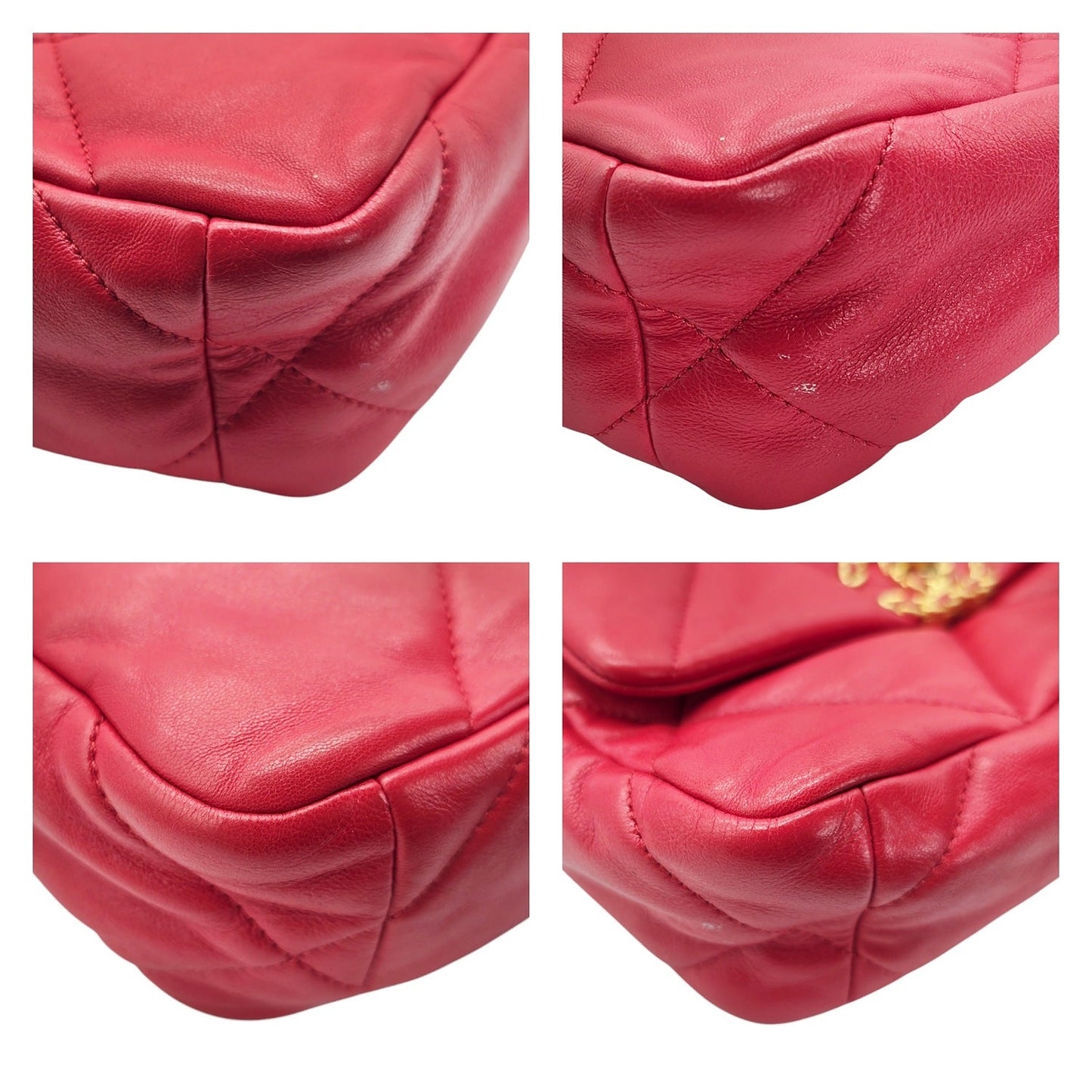 Chanel 19 Lambskin Quilted Medium Flap Bag Red