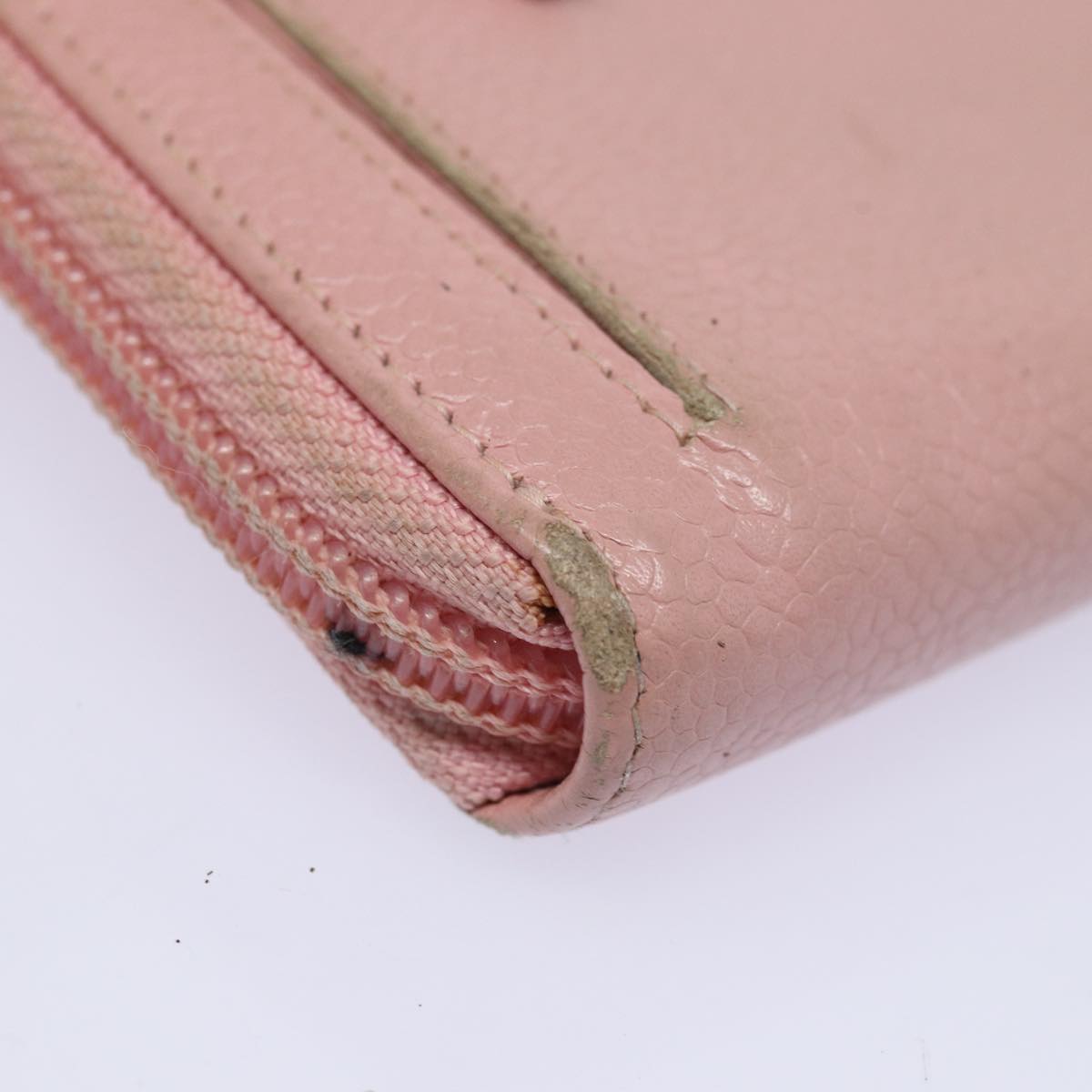 CHANEL COCO Mark Long Wallet Caviar Skin Pink Gold CC 87035