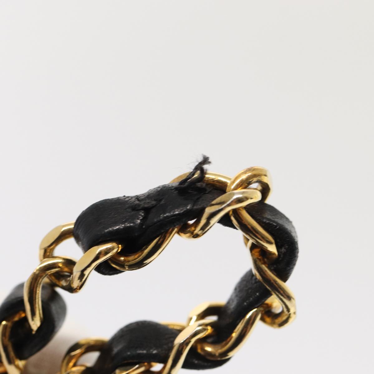 CHANEL Matelasse Turn Lock Chain Hand Bag Lamb Skin Black Gold CC 87124A