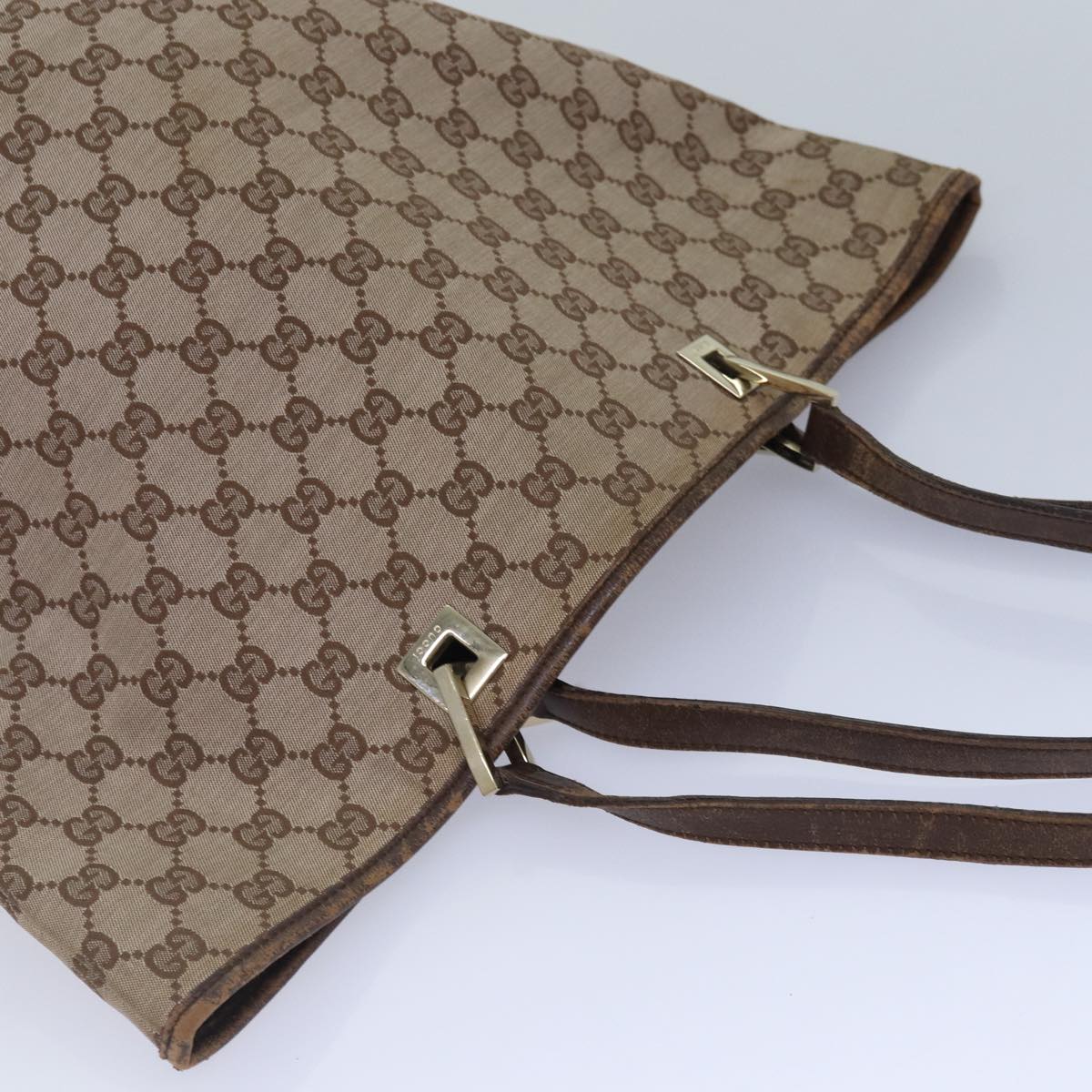 GUCCI GG Canvas Tote Bag Beige 002 1098 87340
