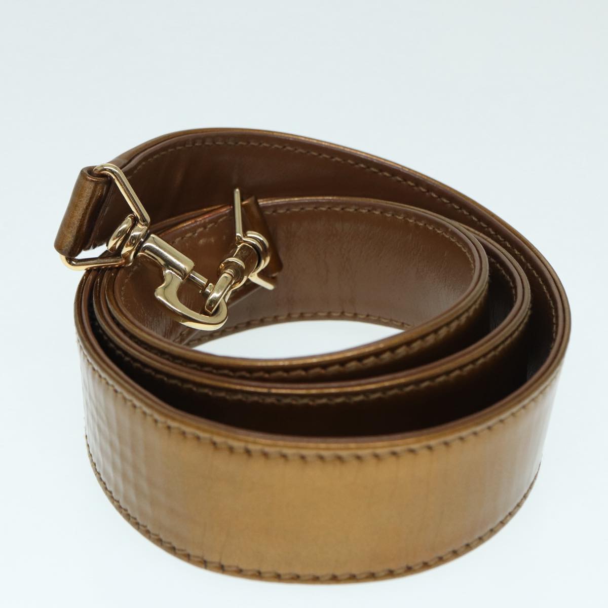 GUCCI Bamboo Hand Bag patent 2way Bronze 87342