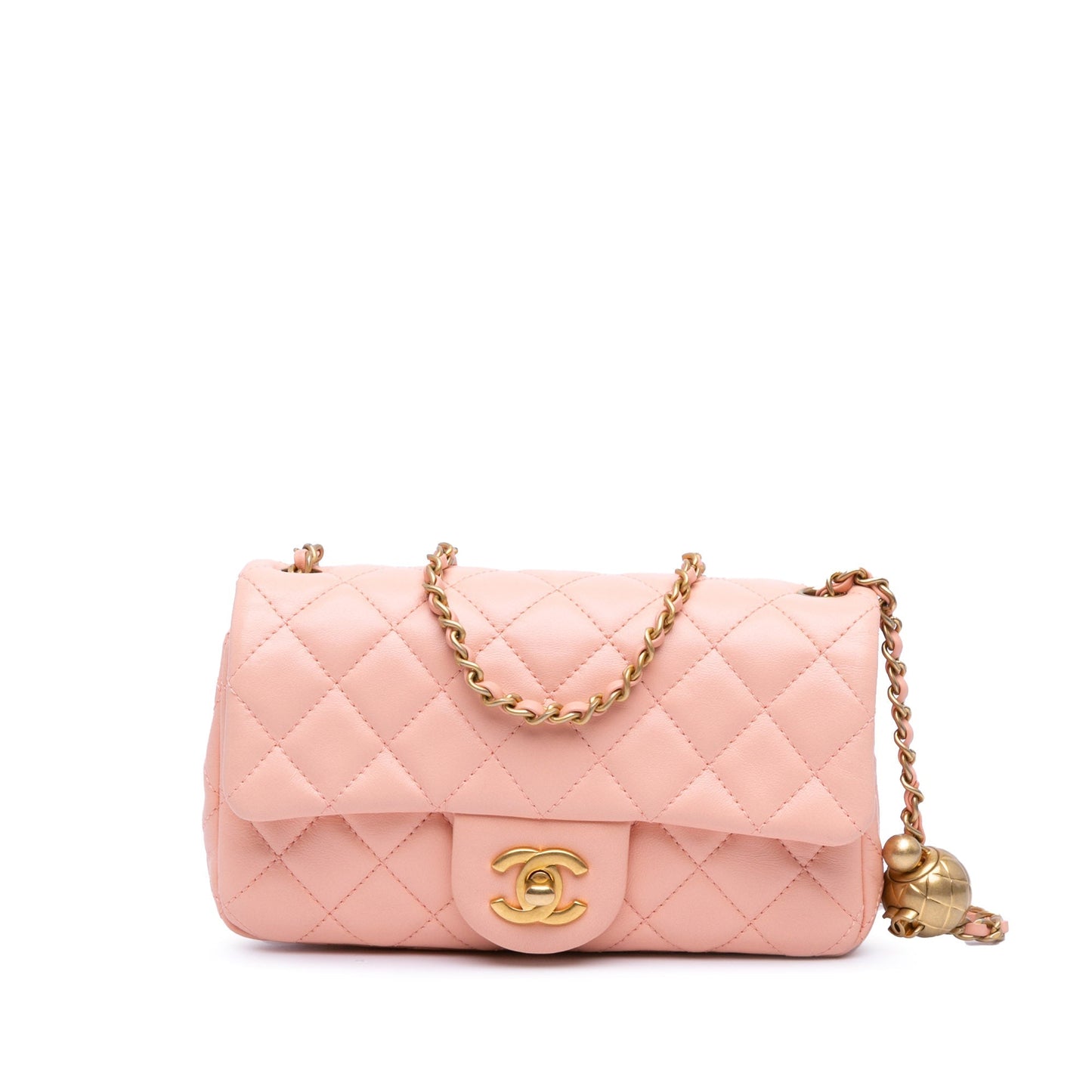 Chanel Sac Mini Rectangular Lambskin Pearl Crush Flap