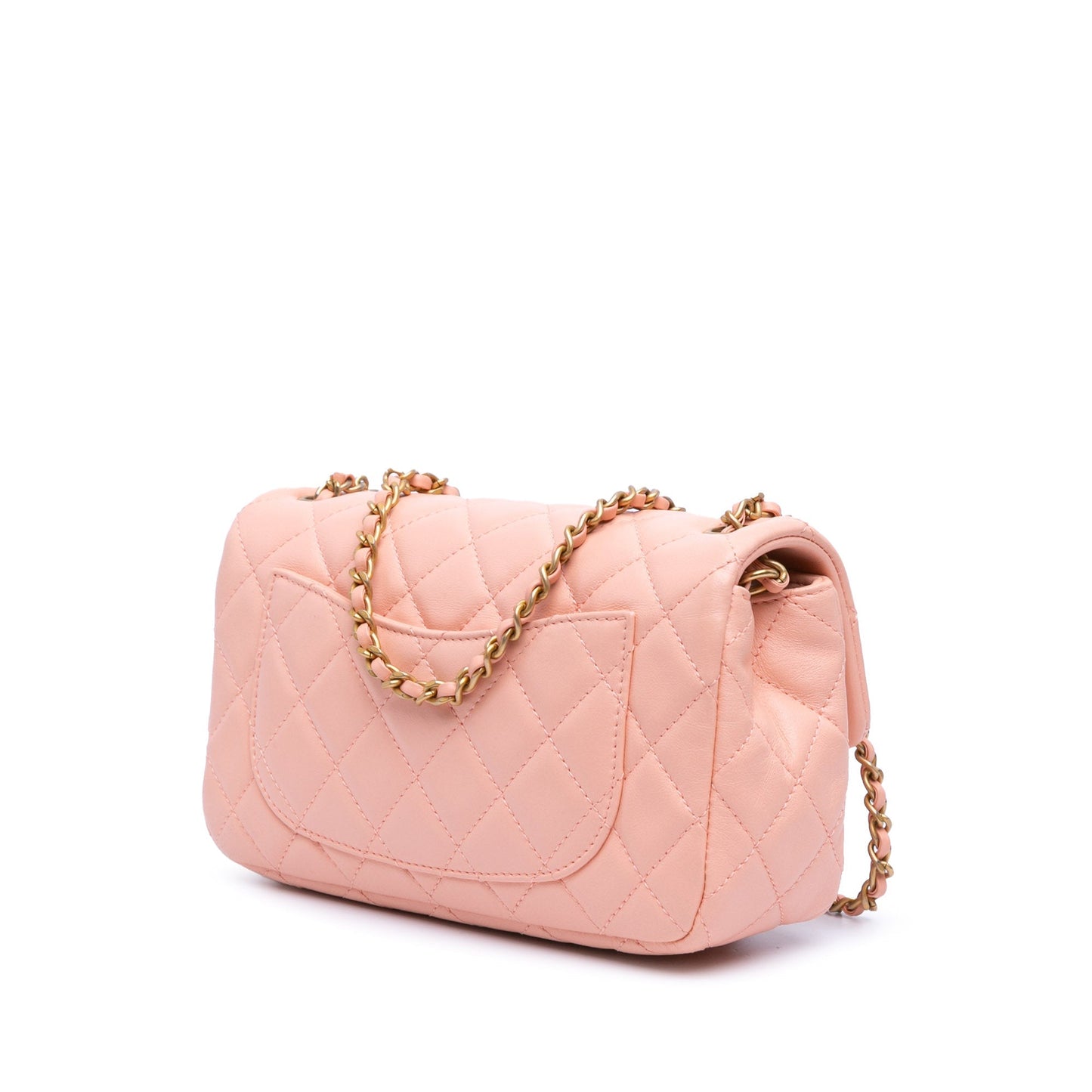 Chanel Sac Mini Rectangular Lambskin Pearl Crush Flap