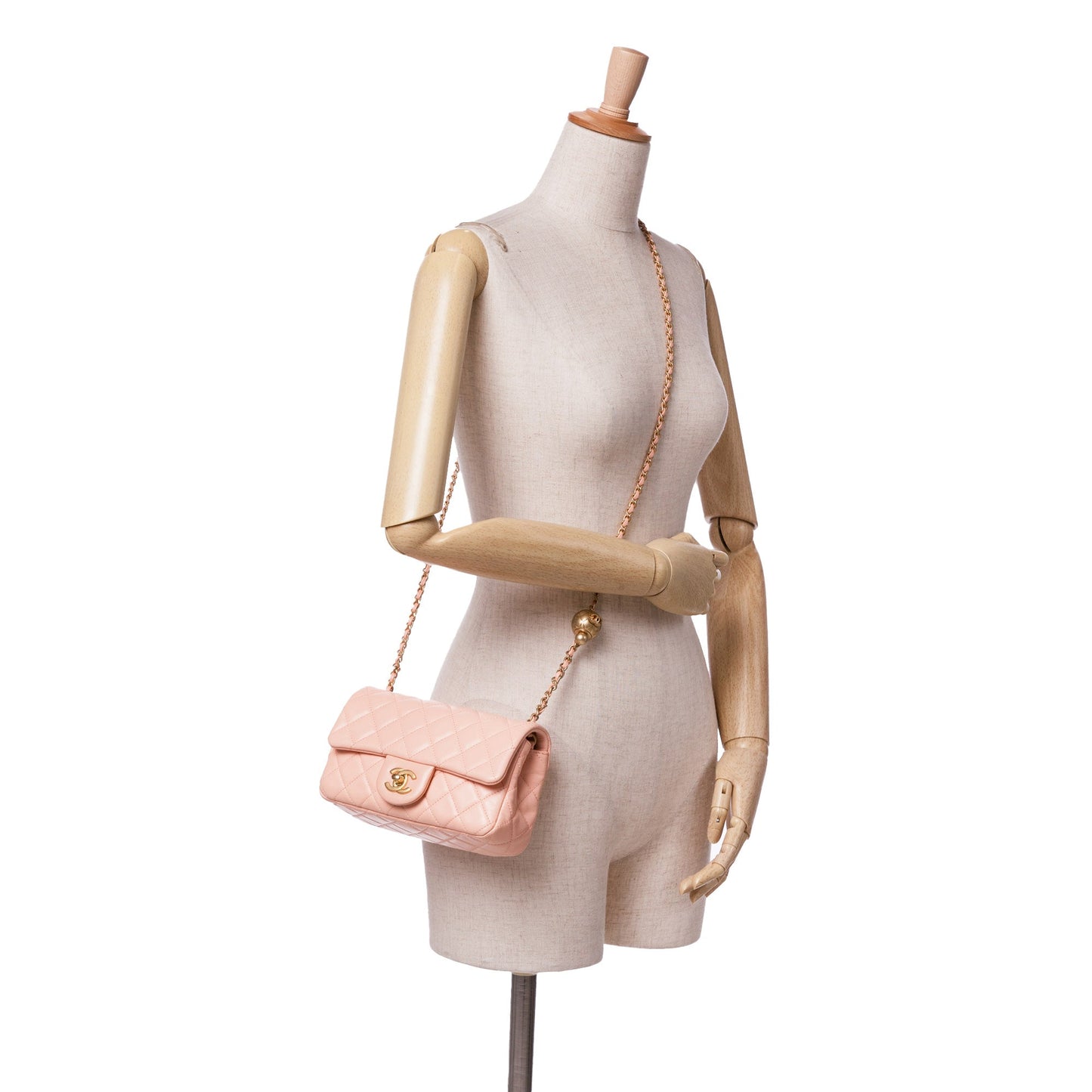 Chanel Sac Mini Rectangular Lambskin Pearl Crush Flap