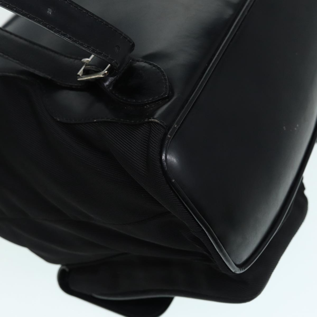 GUCCI Bamboo Backpack Canvas patent leather Black Silver 87626