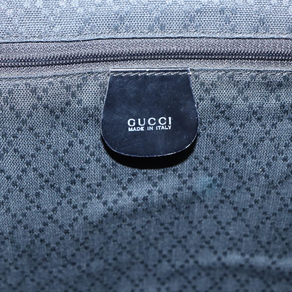 GUCCI Bamboo Backpack Canvas patent leather Black Silver 87626