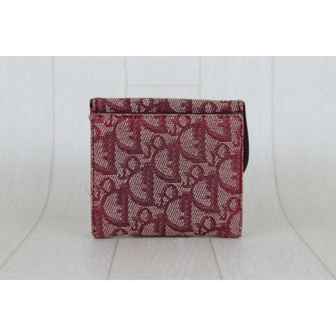 Fair ( Rank B ) Dior Trotter Trifold Wallet RedH24112503