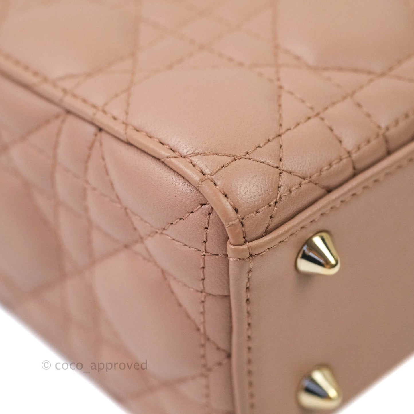 Christian Dior Lambskin My ABCDior Lady Dior Dark Beige Gold Hardware