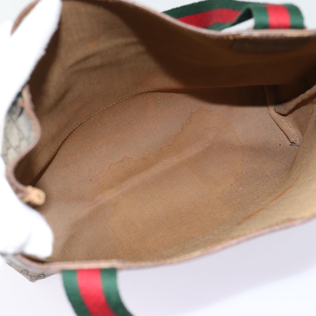 GUCCI GG Supreme Web Sherry Line Tote Bag PVC Beige Red 39 02 003 88151