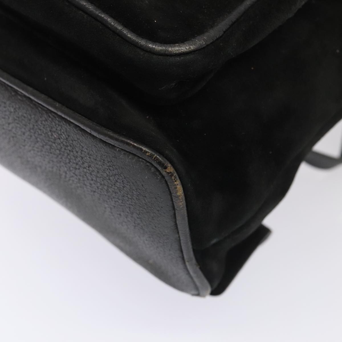 GUCCI Bamboo Backpack Suede Black Gold 003 58 0016 88180