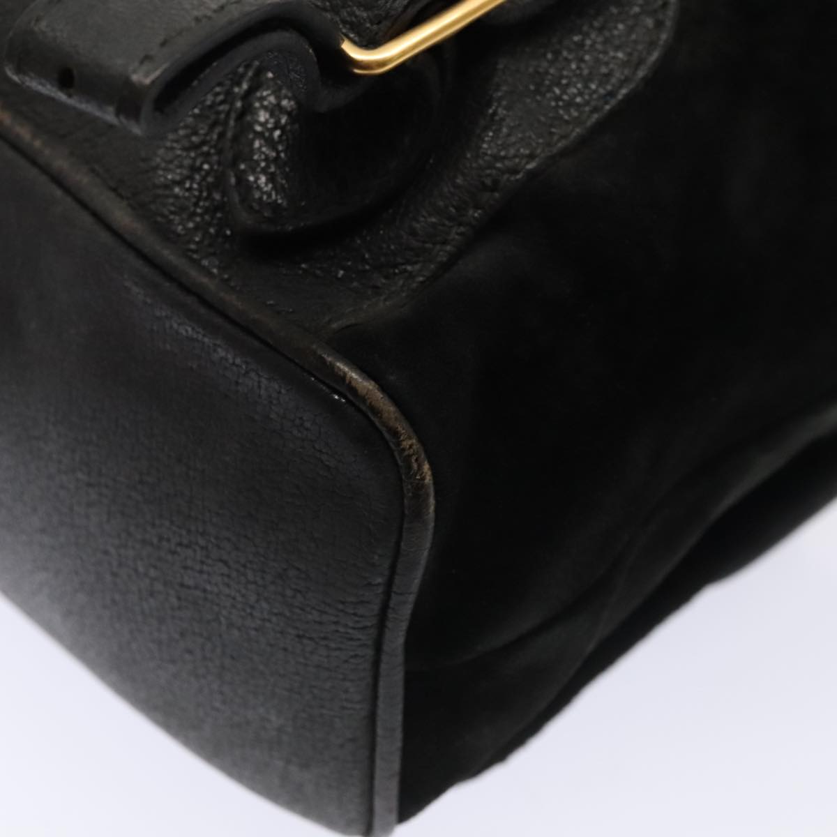 GUCCI Bamboo Backpack Suede Black Gold 003 58 0016 88180