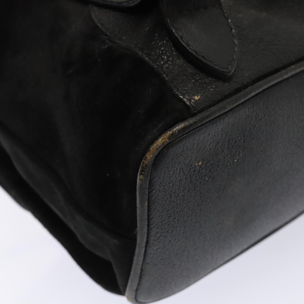 GUCCI Bamboo Backpack Suede Black Gold 003 58 0016 88180