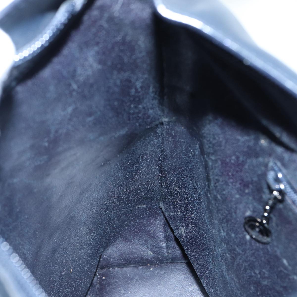 GUCCI Bamboo Shoulder Bag Leather Outlet Navy Silver 88399
