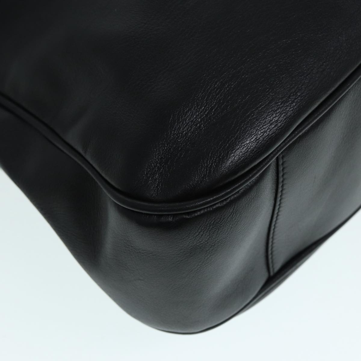 GUCCI Bamboo Hand Bag Leather 2way Black Gold 001 2058 1577 0 88416