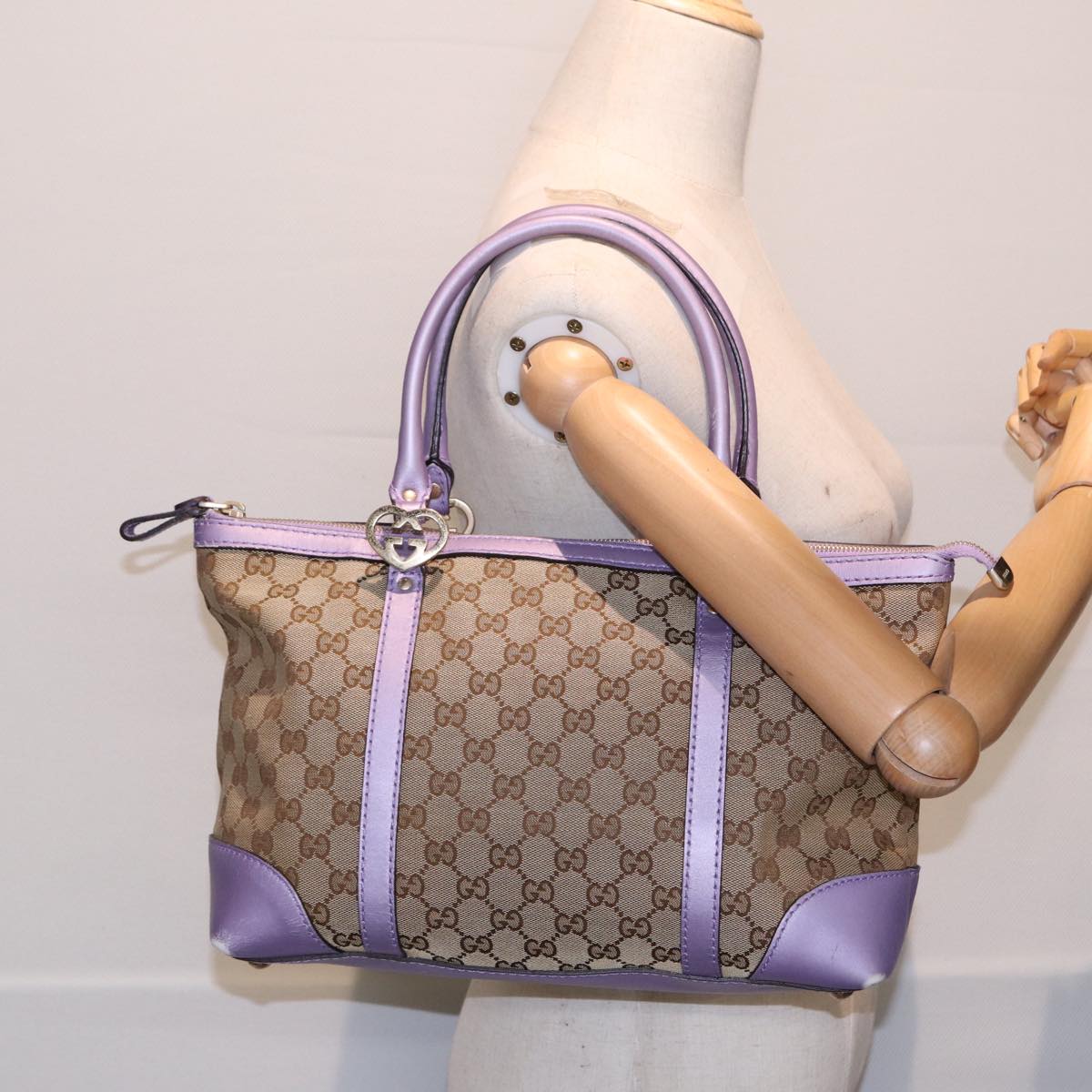 GUCCI GG Canvas Tote Bag Beige Gold 257069 88424