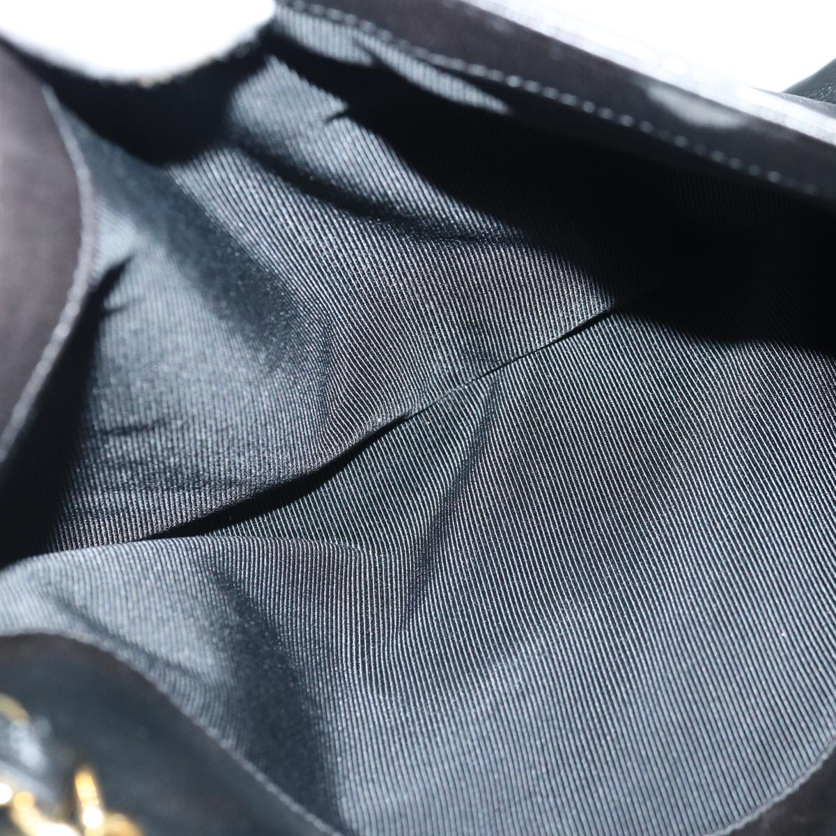 CHANEL Chain Shoulder Bag Leather Black Gold CC 88658A