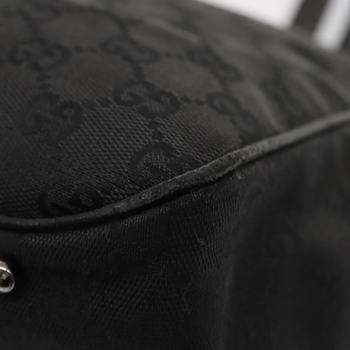 GUCCI GG Canvas Tote Bag Black 113017 88660