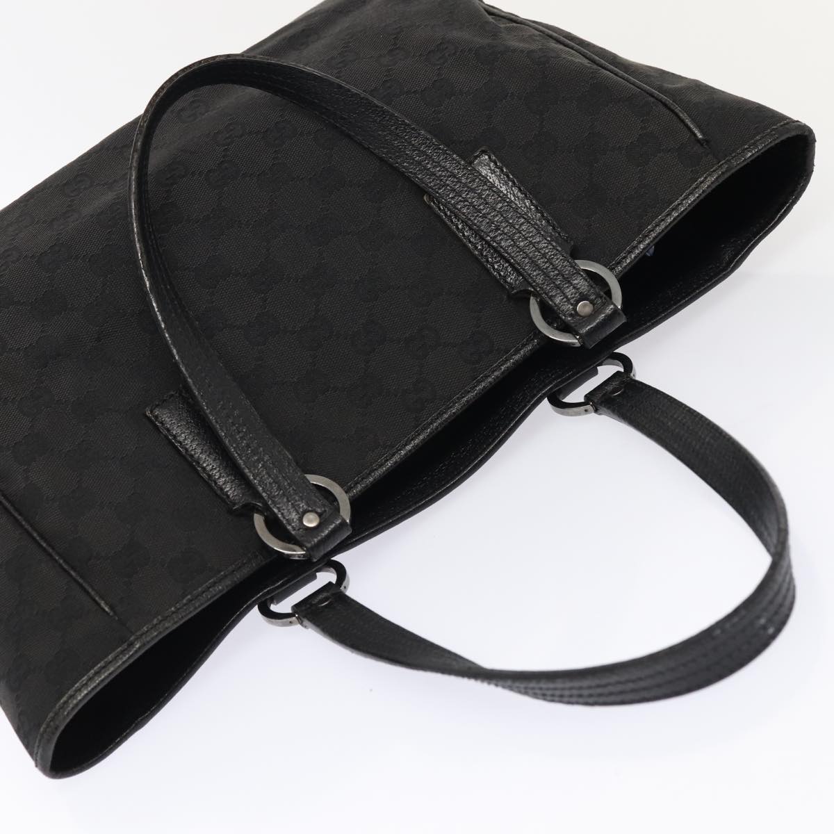 GUCCI GG Canvas Tote Bag Black 113017 88660