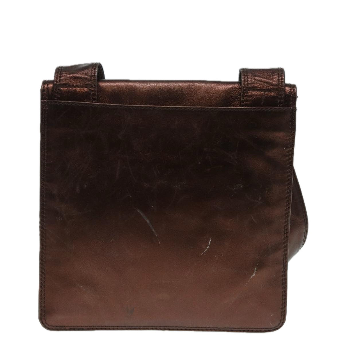 CHANEL Shoulder Bag Leather Bronze Gold CC 88737