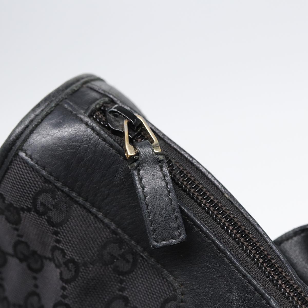 GUCCI GG Canvas Tote Bag Black Gold 88788