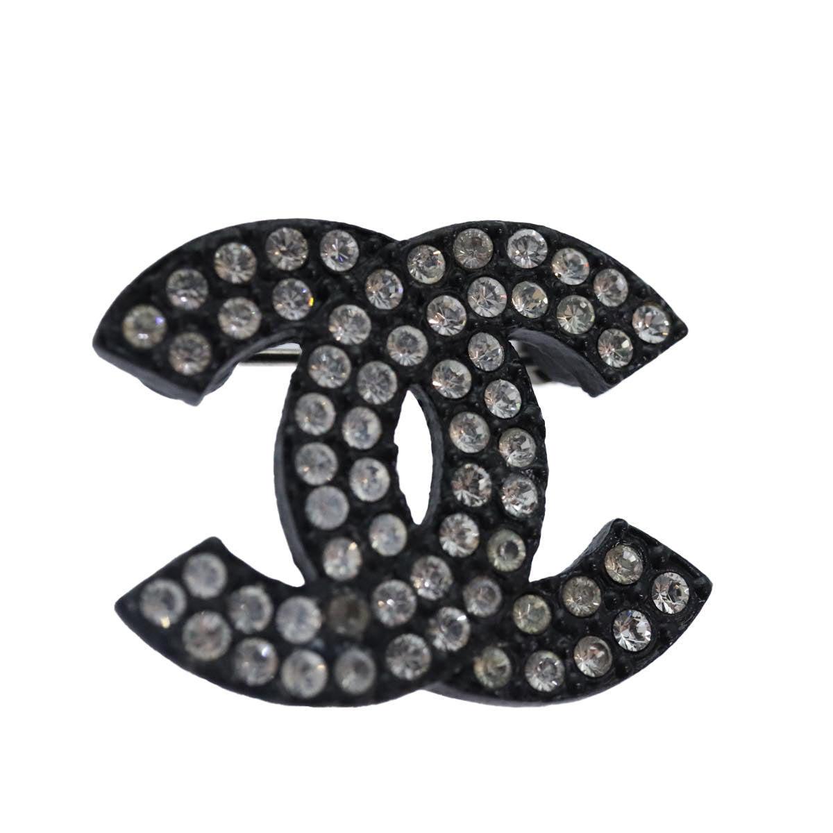 CHANEL Stone Brooch metal Silver CC 89004