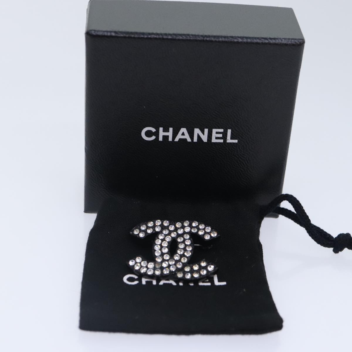 CHANEL Stone Brooch metal Silver CC 89004