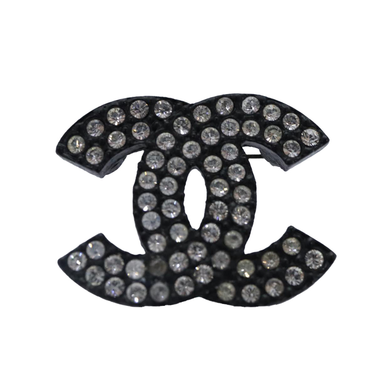 CHANEL Stone Brooch metal Silver CC 89004