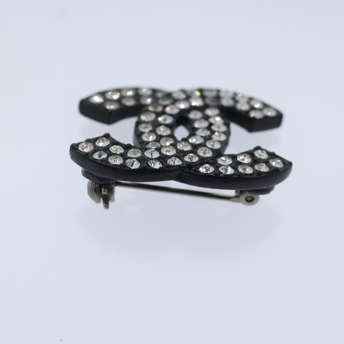 CHANEL Stone Brooch metal Silver CC 89004