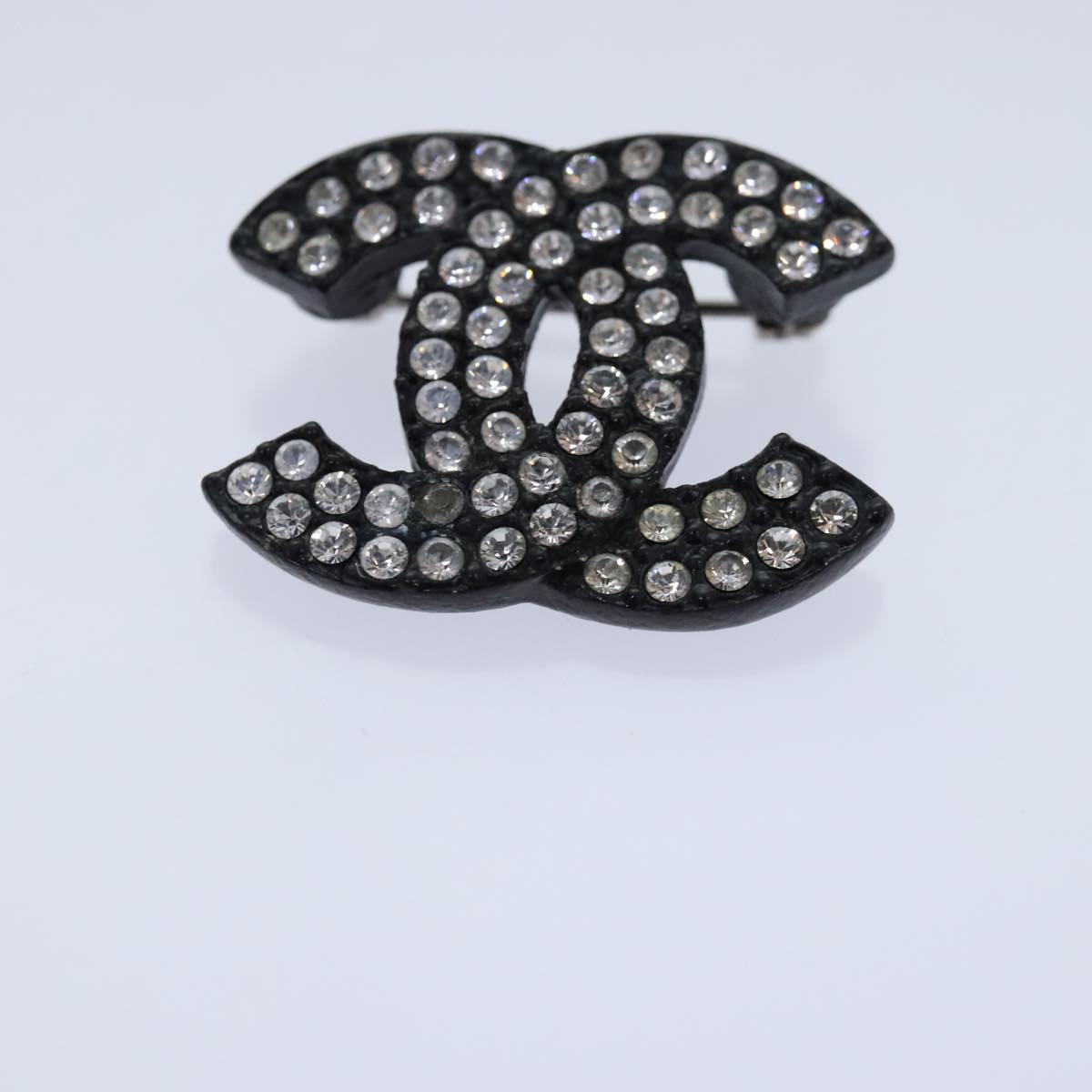 CHANEL Stone Brooch metal Silver CC 89004