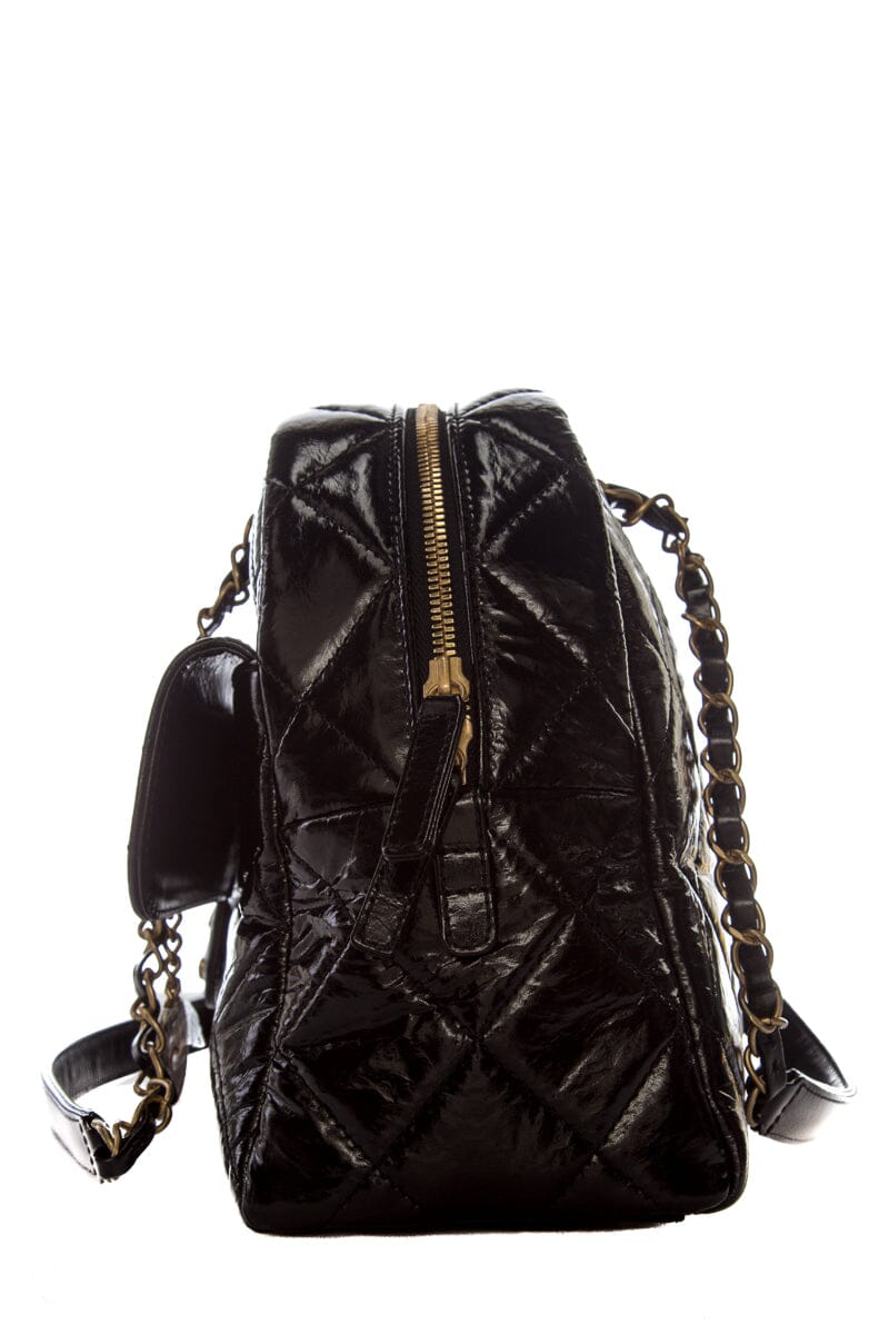 Chanel Black CC diamond Quilted Bowling GHW Handbag ( 2023 Cruise)