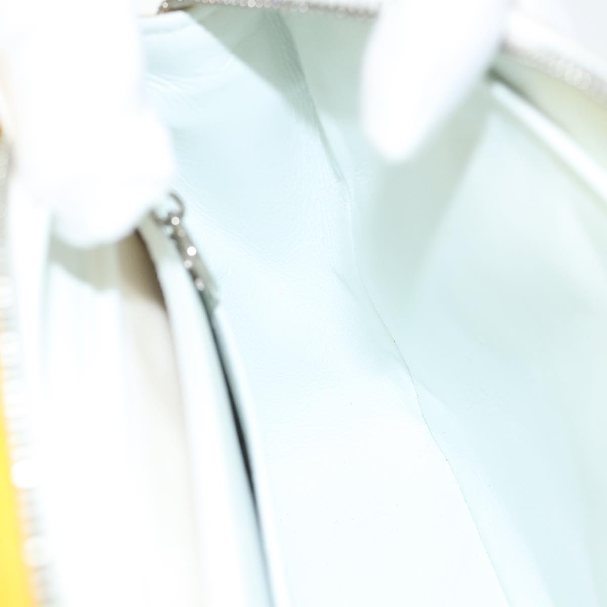 CHANEL Matelasse Backpack Patent leather Yellow Silver CC 89374