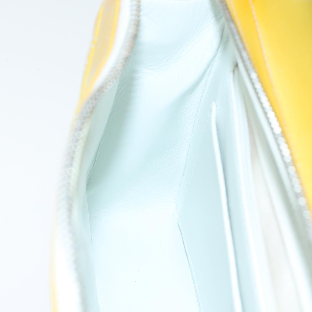 CHANEL Matelasse Backpack Patent leather Yellow Silver CC 89374